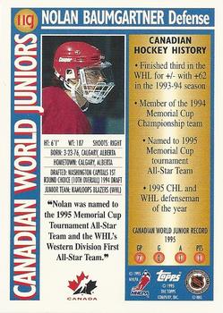 1995-96 Topps - Canadian World Juniors #11CJ Nolan Baumgartner Back