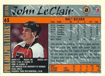 1995-96 Topps - O-Pee-Chee #65 John LeClair Back
