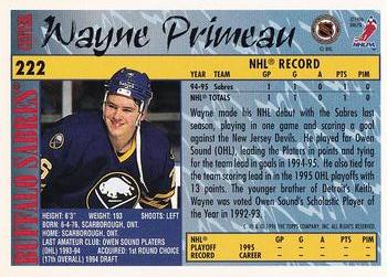1995-96 Topps - O-Pee-Chee #222 Wayne Primeau Back