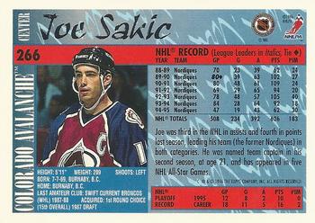 1995-96 Topps - O-Pee-Chee #266 Joe Sakic Back