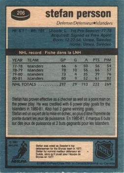 1981-82 O-Pee-Chee #206 Stefan Persson Back