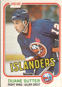 1981-82 O-Pee-Chee #211 Duane Sutter Front