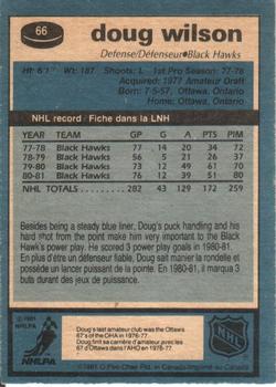 1981-82 O-Pee-Chee #66 Doug Wilson Back