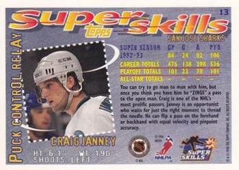 1995-96 Topps Super Skills - Platinum #13 Craig Janney Back