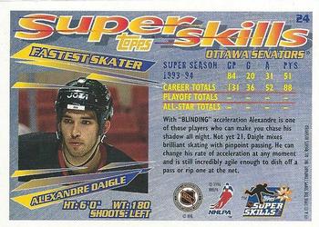 1995-96 Topps Super Skills - Platinum #24 Alexandre Daigle Back