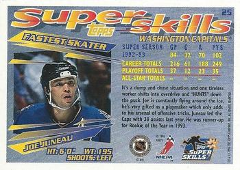 1995-96 Topps Super Skills - Platinum #25 Joe Juneau Back