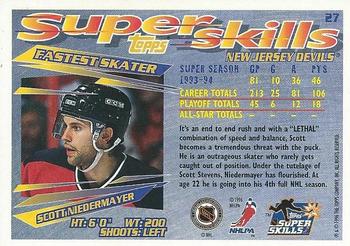 1995-96 Topps Super Skills - Platinum #27 Scott Niedermayer Back