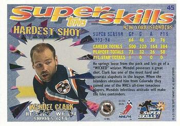 1995-96 Topps Super Skills - Platinum #45 Wendel Clark Back
