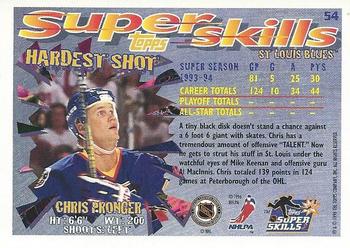 1995-96 Topps Super Skills - Platinum #54 Chris Pronger Back