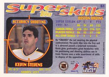 1995-96 Topps Super Skills - Platinum #61 Kevin Stevens Back