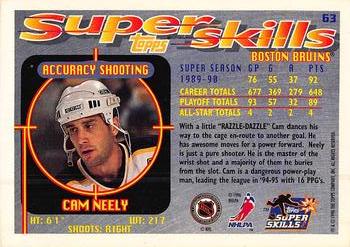 1995-96 Topps Super Skills - Platinum #63 Cam Neely Back