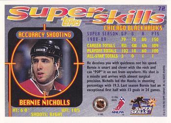 1995-96 Topps Super Skills - Platinum #72 Bernie Nicholls Back