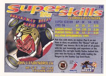 1995-96 Topps Super Skills - Platinum #78 John Vanbiesbrouck Back