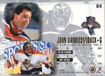 1995-96 Ultra - Gold Medallion #64 John Vanbiesbrouck Back