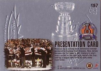 1995-96 Ultra - Gold Medallion #197 Stanley Cup Presentation Back