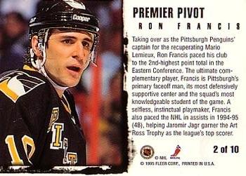 1995-96 Ultra - Premier Pivot Gold Medallion #2 Ron Francis Back
