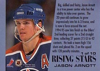 1995-96 Ultra - Rising Stars Gold Medallion #1 Jason Arnott Back