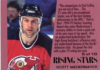 1995-96 Ultra - Rising Stars Gold Medallion #5 Scott Niedermayer Back