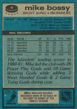 1981-82 Topps #4 Mike Bossy Back
