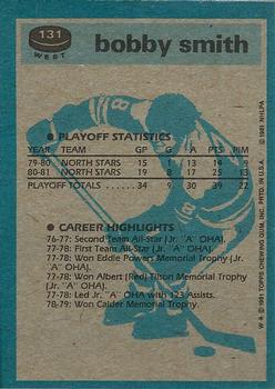 1981-82 Topps #W131 Bobby Smith Back