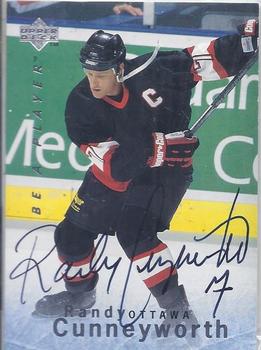 1995-96 Upper Deck Be a Player - Autographs #S81 Randy Cunneyworth Front