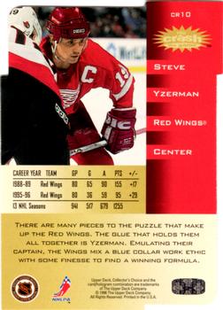 1996-97 Collector's Choice - You Crash the Game Gold Exchange #CR10 Steve Yzerman Back