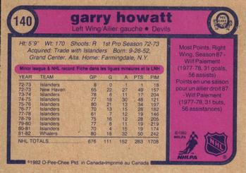 1982-83 O-Pee-Chee #140 Garry Howatt Back