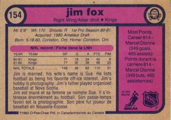 1982-83 O-Pee-Chee #154 Jim Fox Back