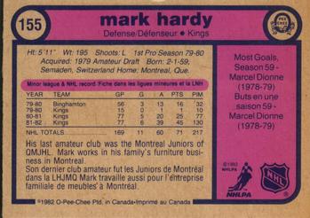 1982-83 O-Pee-Chee #155 Mark Hardy Back