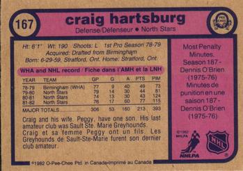 1982-83 O-Pee-Chee #167 Craig Hartsburg Back