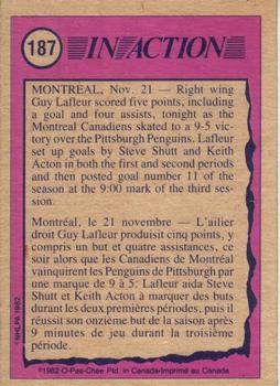 1982-83 O-Pee-Chee #187 Guy Lafleur Back