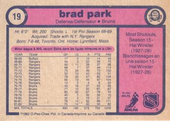 1982-83 O-Pee-Chee #19 Brad Park Back