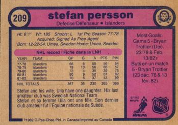1982-83 O-Pee-Chee #209 Stefan Persson Back