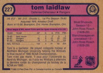 1982-83 O-Pee-Chee #227 Tom Laidlaw Back
