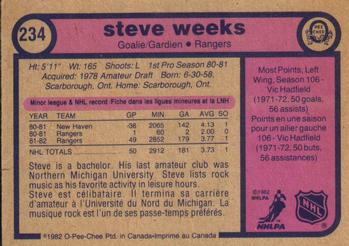 1982-83 O-Pee-Chee #234 Steve Weeks Back