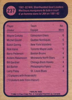 1982-83 O-Pee-Chee #237 Wayne Gretzky / Michel Goulet Back
