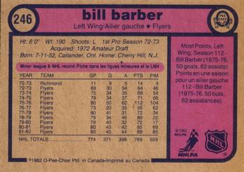 1982-83 O-Pee-Chee #246 Bill Barber Back