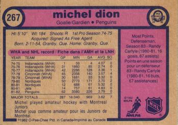 1982-83 O-Pee-Chee #267 Michel Dion Back