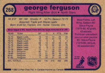 1982-83 O-Pee-Chee #268 George Ferguson Back