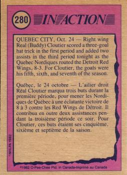 1982-83 O-Pee-Chee #280 Real Cloutier Back