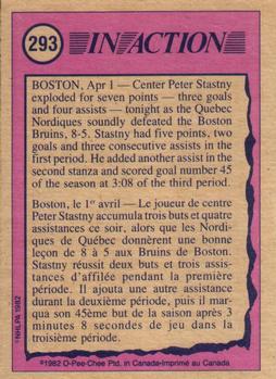 1982-83 O-Pee-Chee #293 Peter Stastny Back