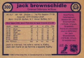 1982-83 O-Pee-Chee #300 Jack Brownschidle Back