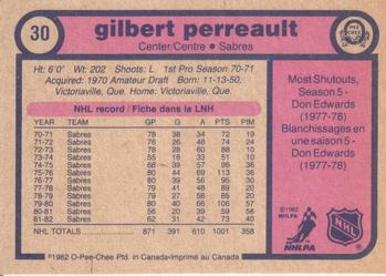 1982-83 O-Pee-Chee #30 Gilbert Perreault Back