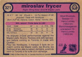 1982-83 O-Pee-Chee #321 Miroslav Frycer Back