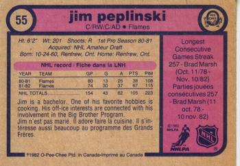 1982-83 O-Pee-Chee #55 Jim Peplinski Back
