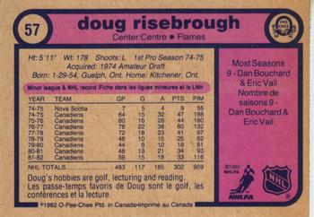 1982-83 O-Pee-Chee #57 Doug Risebrough Back