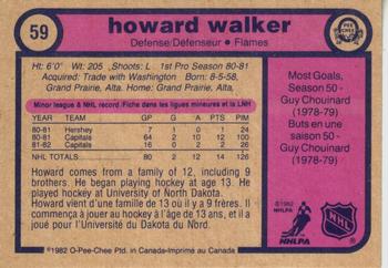 1982-83 O-Pee-Chee #59 Howard Walker Back