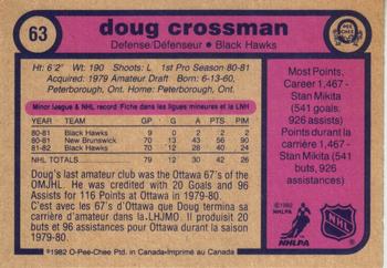 1982-83 O-Pee-Chee #63 Doug Crossman Back