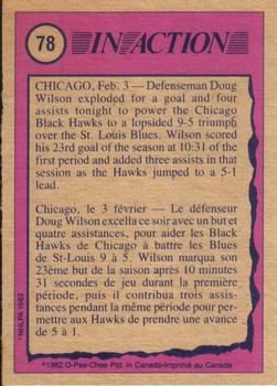 1982-83 O-Pee-Chee #78 Doug Wilson Back
