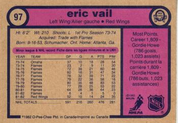 1982-83 O-Pee-Chee #97 Eric Vail Back